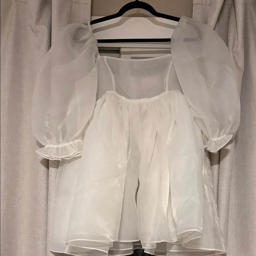 Selkie puff sleeve dress Ivory - Picture 1 of 2